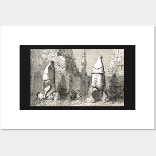 Ramessid statues excavation Luxor Egypt Posters and Art